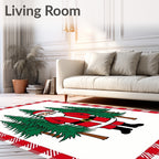Rustic Red Buffalo Plaid Santa Forest Rug