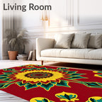 Vibrant Marigold Mandala Bloom Rug