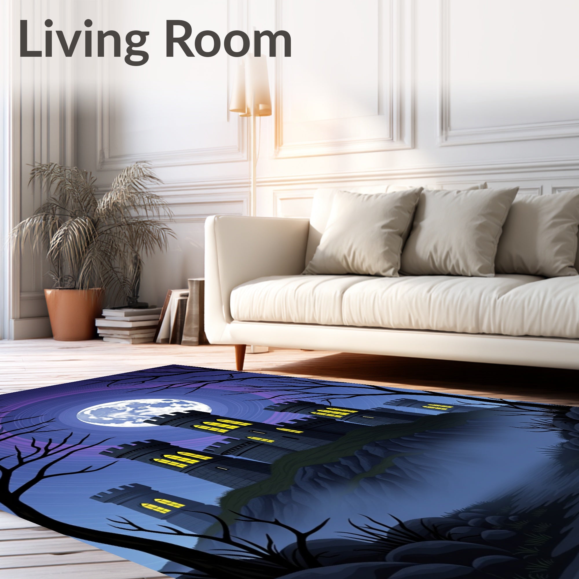 Mystic Castle Moonlit Night Rug