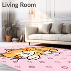 Sleeping Ginger Tabby Whimsical Kitty Rug