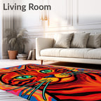 Vibrant Psychedelic Tiger Portrait Rug