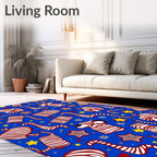 Whimsical Red White Zebra Stars Rug