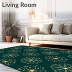 Timeless Golden Starburst Floral Rug