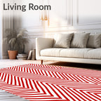 Bold Red Jagged Stripe Rug