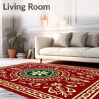 Deep Red Floral Centerpiece Medallion Rug