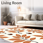 Autumn Orange Leaf Acorn Arrangement Rug