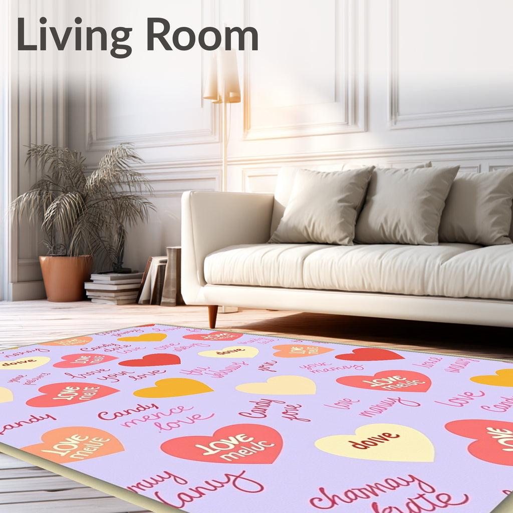 Sweet Hearts Candy Love Background Rug