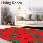 Festive Red Holly Berry Garland Rug