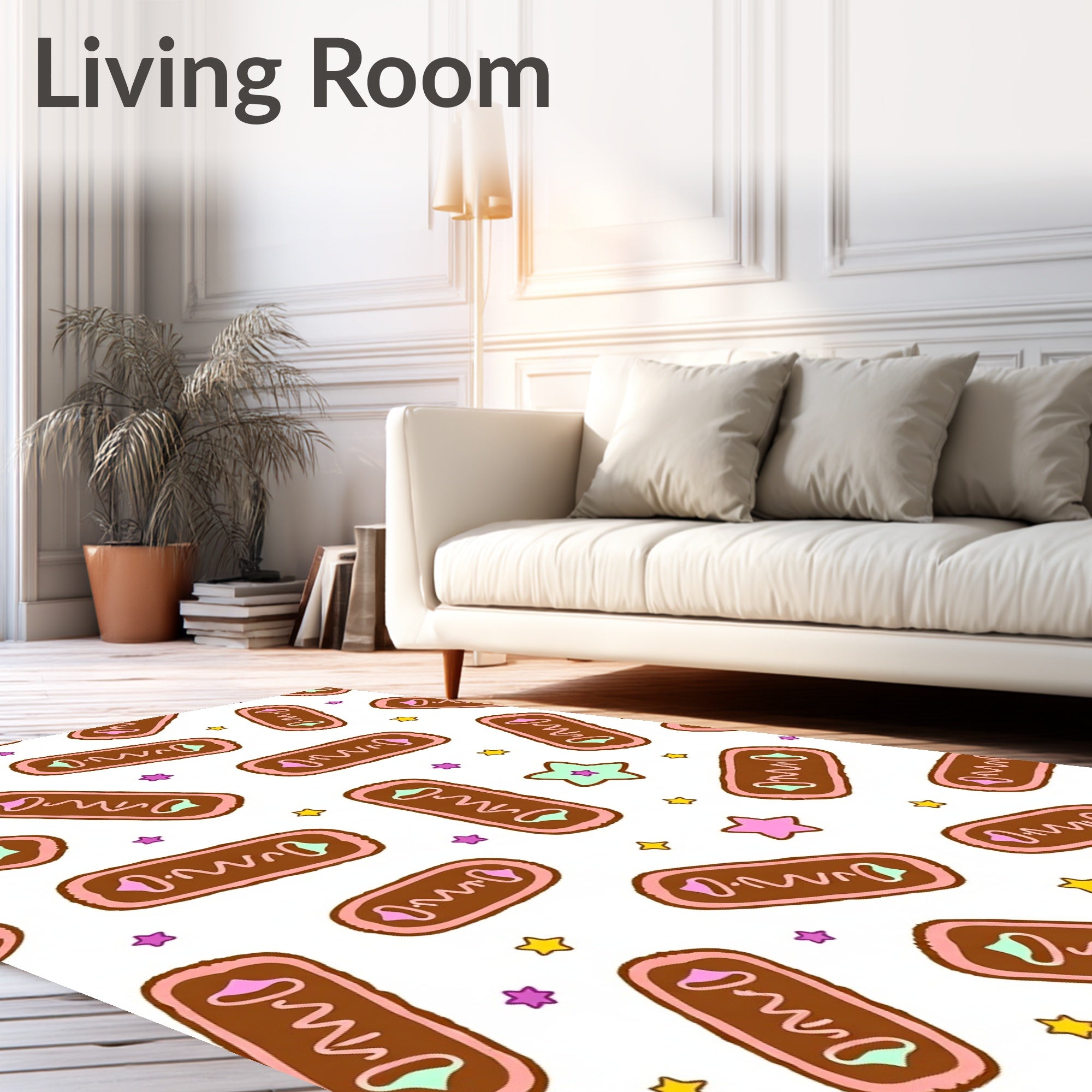 Sweet Treat Pastel Biscuit Stars Rug