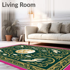 Enchanted Forest Moon Owl Dove Rug