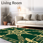 Emerald Gold Ornate Radial Medallion Rug