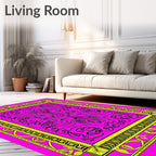 Hot Pink Ornate Scrollwork Rug