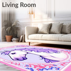 Whimsical Lilac Horse Oval Frame Rug
