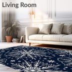 Midnight Blue Snowflake Radiance Rug