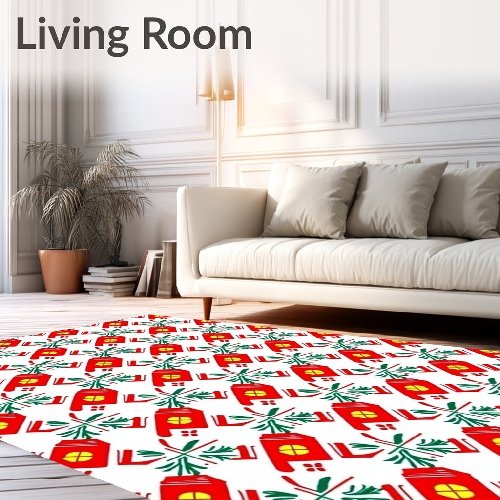 Red Yellow Green Medallion Repeats Rug