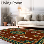 Brown Oval Swords Emblem Rug