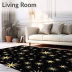 Golden Starry Night Spangled Rug