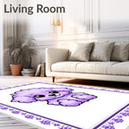 Lavender Poodle Kawaii Cartoon Rug