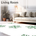Green Floral Starburst Medallion Rug