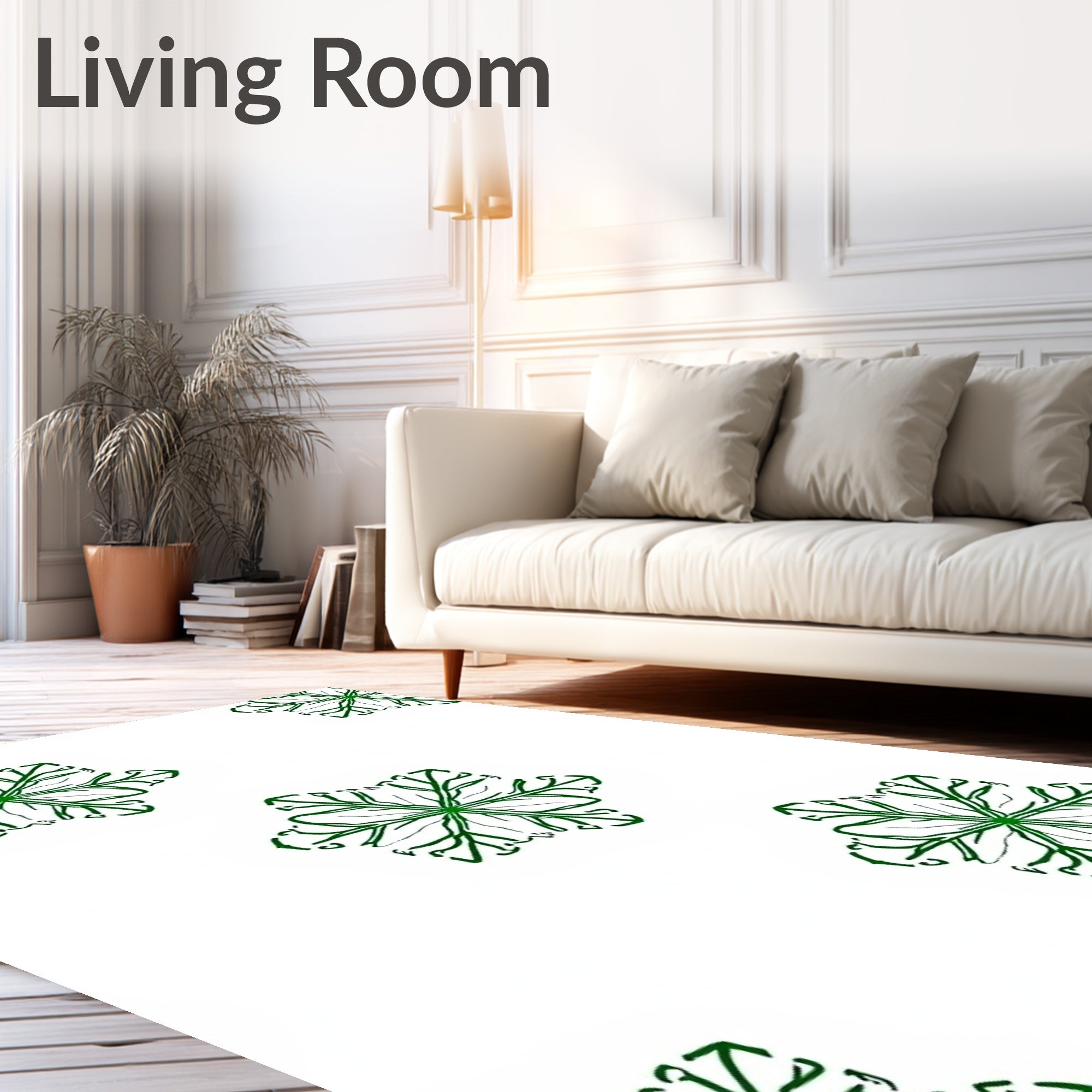 Green Floral Starburst Medallion Rug