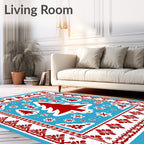 Christmas Tree Gingerbread Man Snowflakes Rug