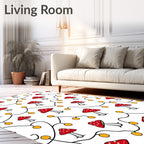 Red Spotted Mushroom String Lights Rug