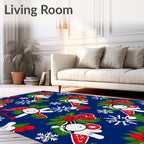 Christmas Characters With Snowy Berries Rug