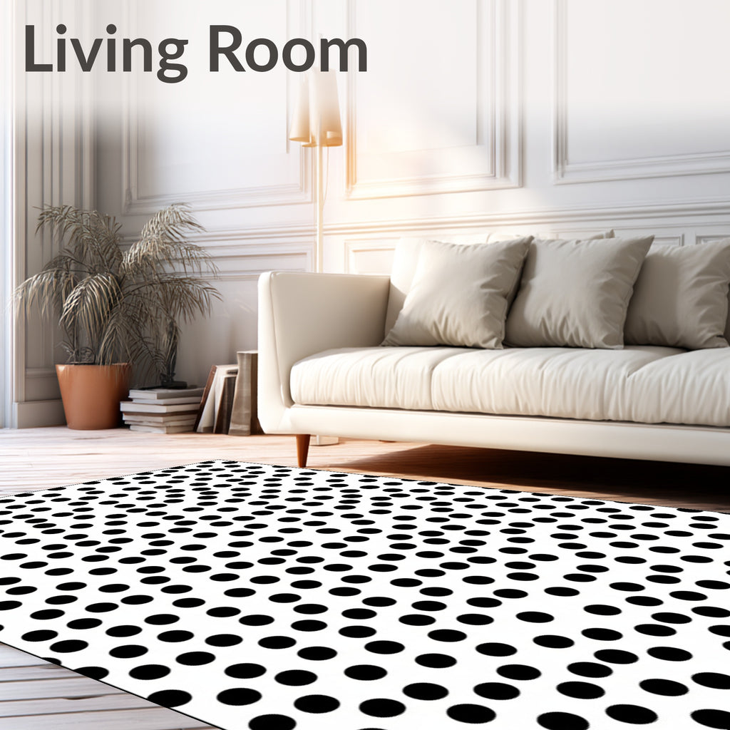 Modern Black Polka Dot Scatter Rug
