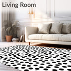 Modern Black Polka Dot Scatter Rug