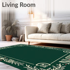 Emerald Noel Floral Border Rug