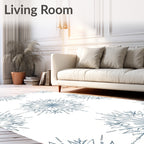 Winter Frost Snowflake Mandala Rug