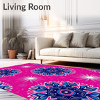Vibrant Pink Mandala Starburst Rug