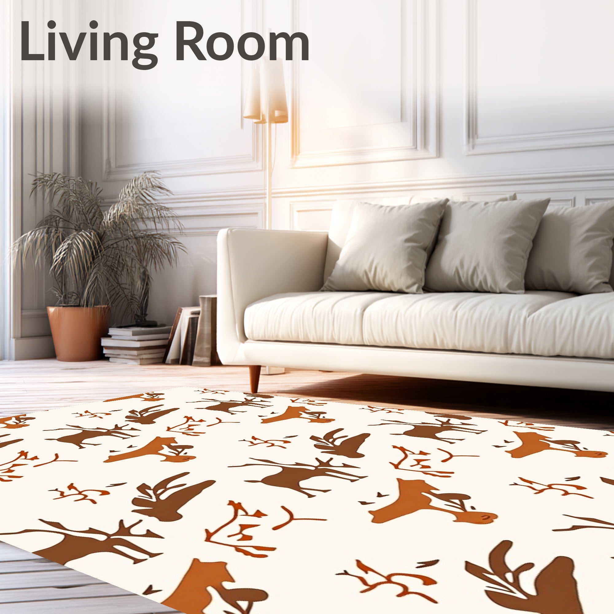 Rustic Deer Branch Autumn Medley Rug