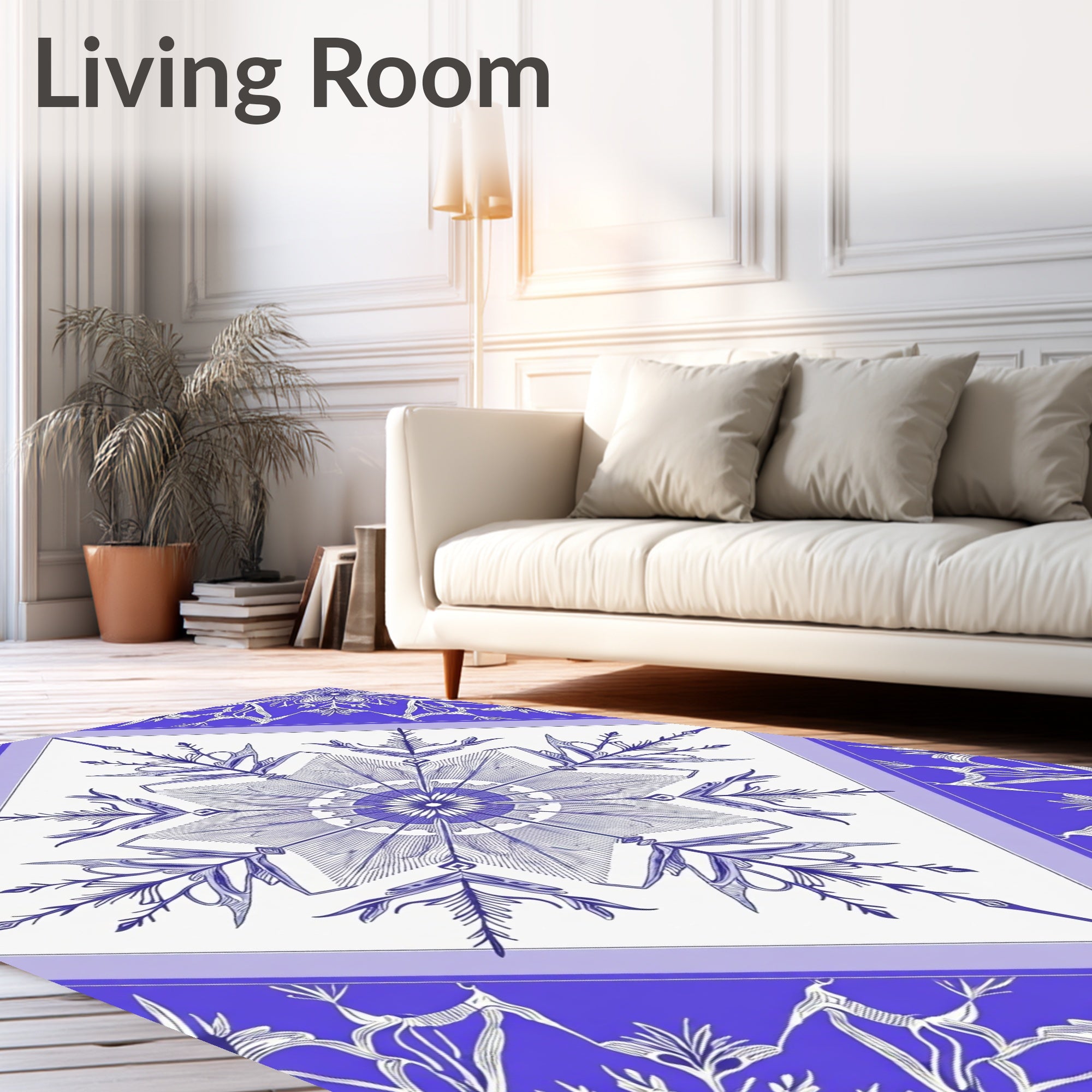 Elegant Violet Mandala Diamond Rug