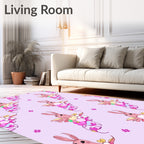 Pink Bunny Cloud Pastel Fantasy Rug