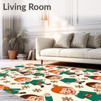 Jolly Little Elf Whimsy Snowflakes Rug