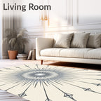 Neutral Sunburst Diamond Rays Rug