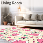 Pink Festive Santa Hat Scatter Rug