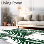 Evergreen Forest Silhouette Trees Rug