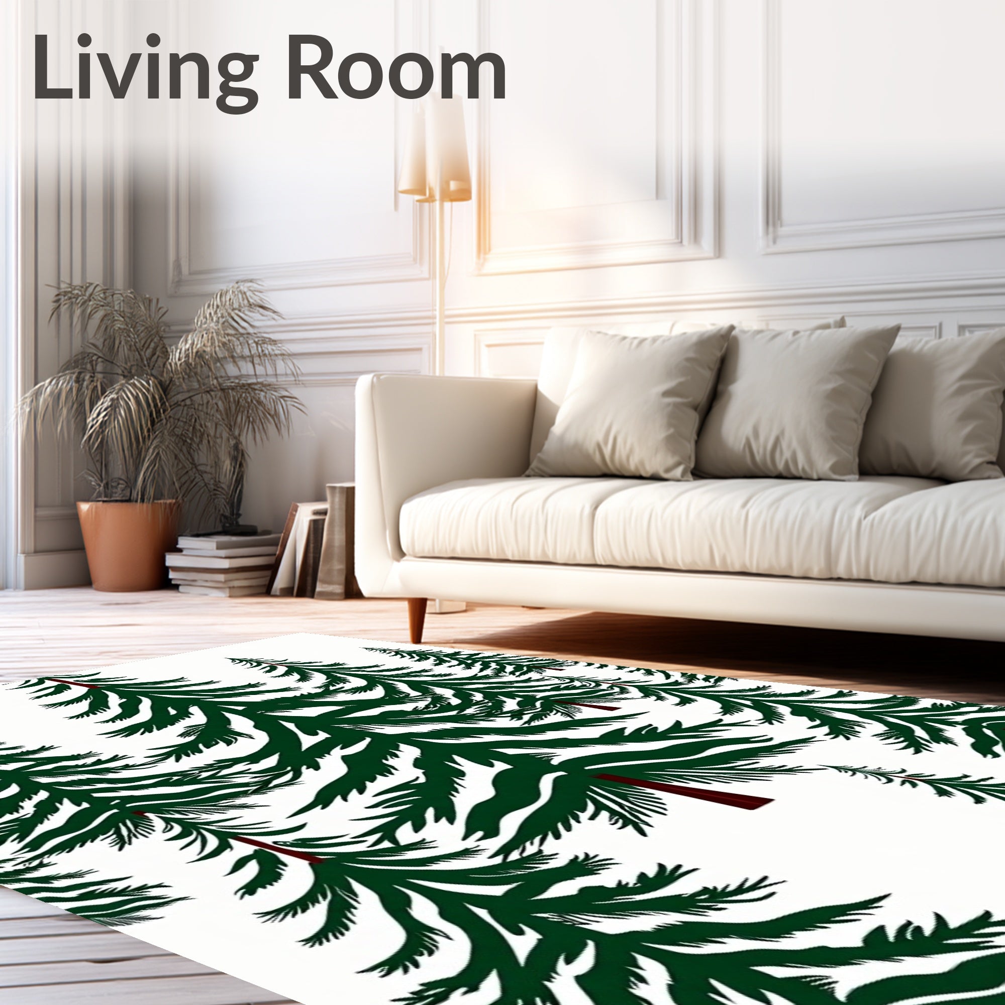 Evergreen Forest Silhouette Trees Rug