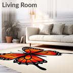 Vibrant Orange Monarch Butterfly Wings Rug