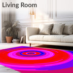 Vibrant Red Pink Blue Swirl Rug