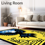 Midnight Crow Moon Yellow Rug