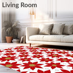 Crimson Petal Garland Abstract Rug