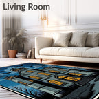 Haunted Gothic Castle Bats Night Rug