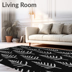 White Evergreen Forest Silhouette Rug