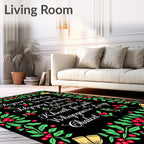 Festive Holly Berry Wreath Bells Rug