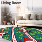 Christmas Gnome Holly Stripe Medley Rug