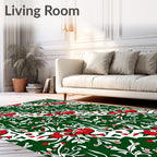 Traditional Red Floral Vine Garland Rug