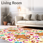 Whimsical Gingerbread Heart Confetti Rug